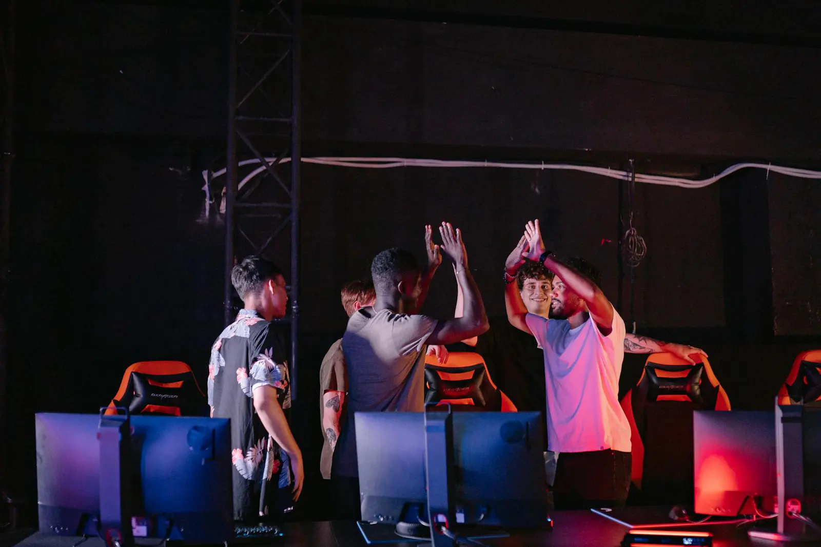 Team celebrating a launch